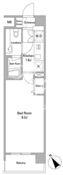 BPRレジデンス代々木初台 409 間取り図