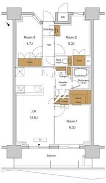 ＲＪＲプレシア東十条ガーデン 1401 間取り図
