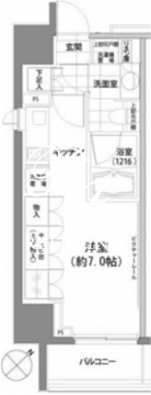 パークハビオ渋谷 708 間取り図