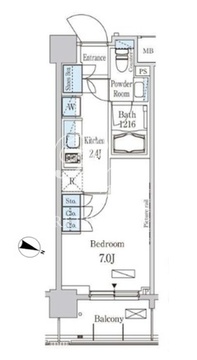 パークアクシス東高円寺 407 間取り図