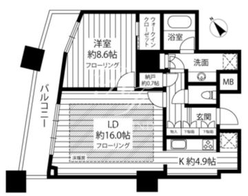 ザ・パークハウス西新宿タワー60 6003 間取り図
