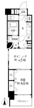 デュオステージ白金高輪 407 間取り図