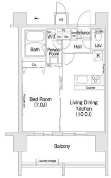 コンフォリア新宿 1001 間取り図