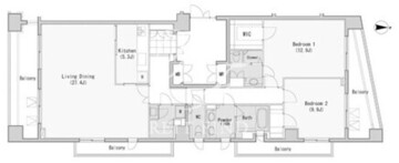 レジディア西麻布 1304 間取り図