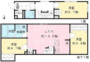 クールブラン八幡山 106 間取り図