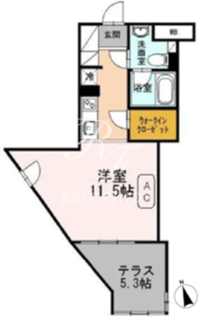 カスタリア目黒長者丸 101 間取り図