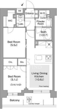 コンフォリア・リヴ文京護国寺 408 間取り図