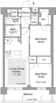 コンフォリア・リヴ文京護国寺 107 間取り図