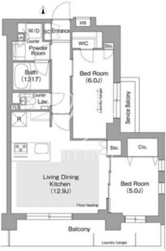 コンフォリア・リヴ文京護国寺 108 間取り図