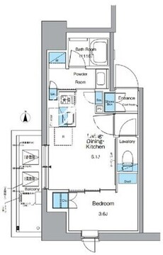 ルフォンプログレ上野御徒町 601 間取り図