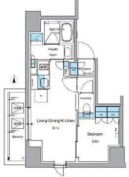 ルフォンプログレ上野御徒町 1101 間取り図