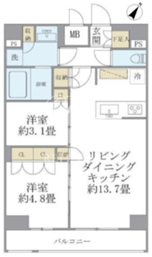 ジオエント駒込 602 間取り図