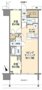 クレヴィア上野入谷 602 間取り図