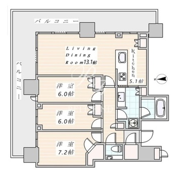 ザ・パークハウス晴海タワーズティアロレジデンス 4615 間取り図