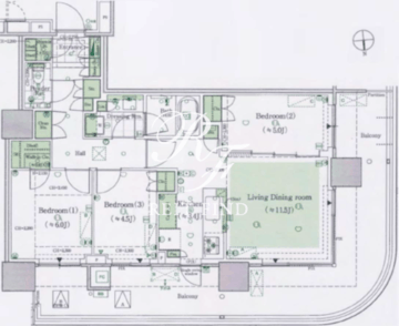 晴海フラッグ PARK-T-1501 間取り図