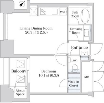 プラティーヌ西新宿 602 間取り図