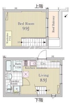 ラピス白金高輪 401 間取り図