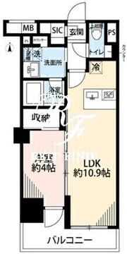 プレール・ドゥーク亀戸6 1103 間取り図