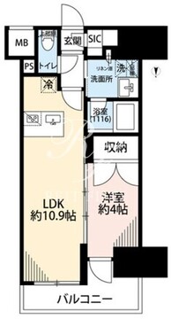 プレール・ドゥーク亀戸6 206 間取り図