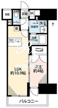 プレール・ドゥーク亀戸6 1006 間取り図