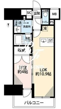 プレール・ドゥーク亀戸6 807 間取り図