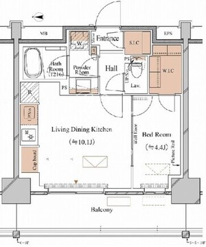 ブランシエスタ木場 308 間取り図