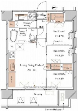 ブランシエスタ木場 311 間取り図