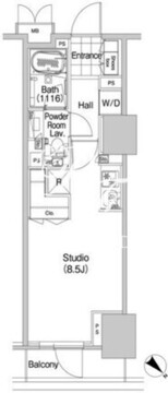 コンフォリア蒲田 1408 間取り図