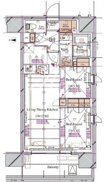 ブランシエスタ浅草蔵前 301 間取り図