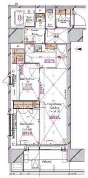 ブランシエスタ浅草蔵前 304 間取り図