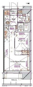 ブランシエスタ浅草蔵前 1202 間取り図