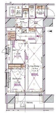 ブランシエスタ浅草蔵前 1204 間取り図