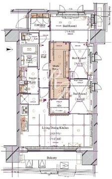 ブランシエスタ浅草蔵前 1206 間取り図