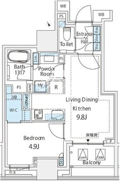 ミレアコート銀座プレミア 304 間取り図