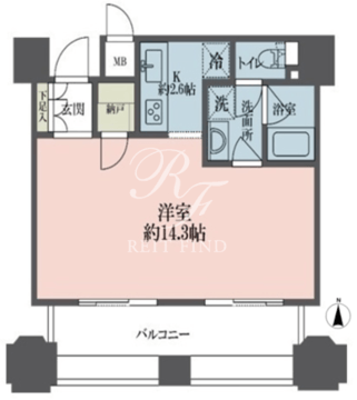 ルネ新宿御苑タワー 607 間取り図