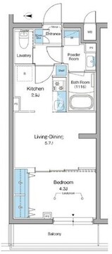 ルフォンリヴェント杉並永福 208 間取り図