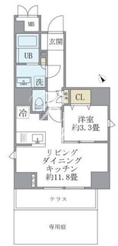 ラペルラ四谷 101 間取り図