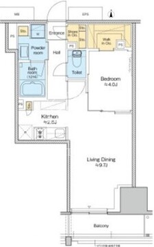 プラウドフラット四谷三丁目 702 間取り図