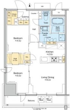プラウドフラット四谷三丁目 1301 間取り図