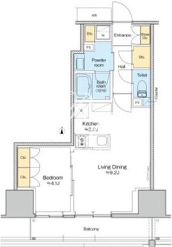 プラウドフラット四谷三丁目 1303 間取り図