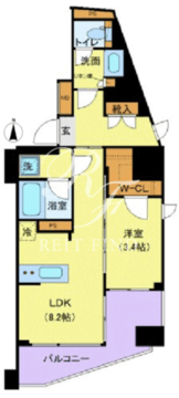 ジェノヴィア新宿早稲田グリーンヴェール 1401 間取り図