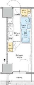 プラウドフラット四谷三丁目 711 間取り図