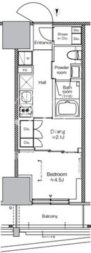 プラウドフラット四谷三丁目 709 間取り図