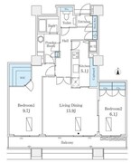 シティフロントタワー 1705 間取り図