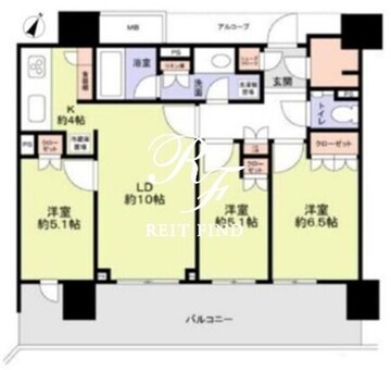 晴海フラッグ SUN-D-610 間取り図