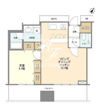 リガーレ日本橋人形町 3506 間取り図