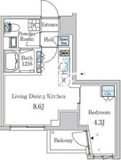 ザ・ライオンズフォーシア外神田 405 間取り図