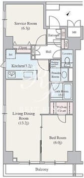 クレジデンス東銀座 202 間取り図