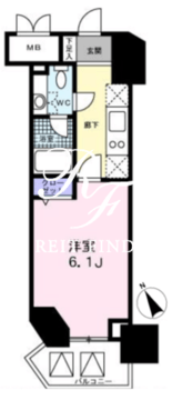 レジディア高輪桂坂 1102 間取り図