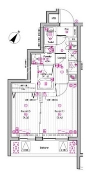ザ・プレミアムキューブG東中野 207 間取り図